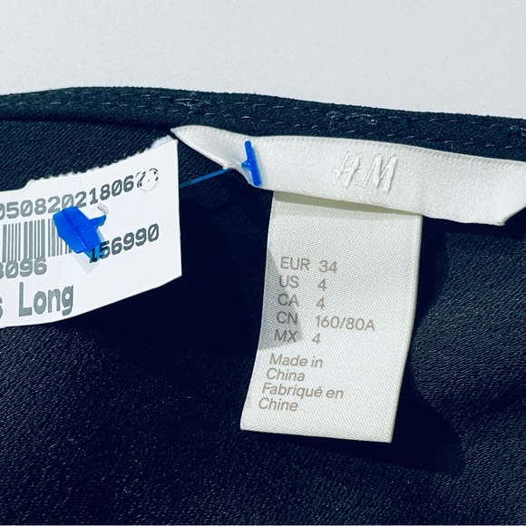 🌸3 for $30 H&M Black Dress long sleeveless Mesh details Size 4 - Picture 16 of 17